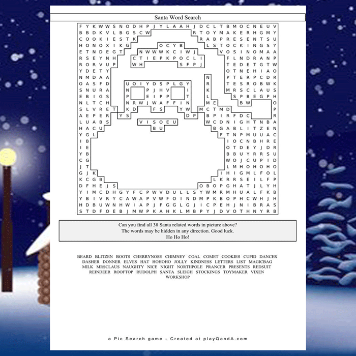 Santa Word Search Play Q And A